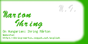 marton ihring business card